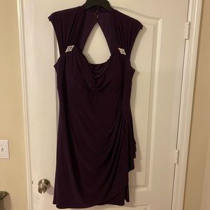 Evening dress in deep purple.